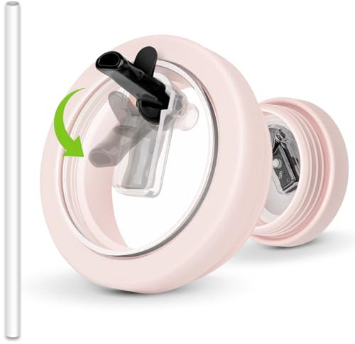 40 oz Tumbler Lid Replacement for Stanley Flip Straw Lid for Stanley Quencher H2.0 Travel Tumbler Spill Proof Silicone Tumbler Covers for Stanley Accessories for stanley Lid No Spill Rose Quartz