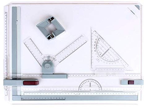 Professioneller A3 Zeichenbrett Zeichentisch mit klarer Linie, Parallelbewegung und verstellbarem Winkelmesssystem für Architekten und Künstler