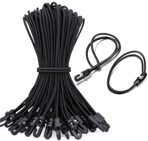 Spanngummis mit Haken 25 cm,25 Stück Expander mit Haken,Spannfix Planenbefestigung 4mm,Planenspanner Gummispanner,Spannhaken Zeltspanner,Gummi Spanner für Planen Banner Camping Schwarz