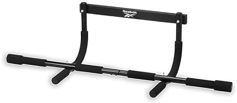 Reebok 8-Grip Pull-Up Bar, Multi-Function Door Frame | Door-Mount Pull-Up Bar | 8 Grip Positions | Foam-Padded Handles | Upper Body Strength | No Installation Required