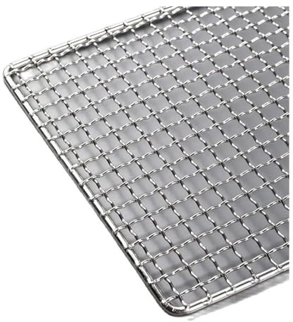 WUJIHE 1 griglia rettangolare in acciaio inox S304 per barbecue, griglia a rete per alimenti e frutta, arrosto (50 x 50 cm)