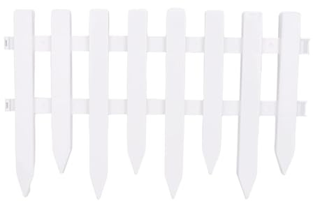SIXRUN 5er Set Plastik Gartenzaun, Dekorativer Zaun Blumenbeet Landschaftsbegrenzung Gartenzaunpaneel Zierzaun für Rasenblumenbeete