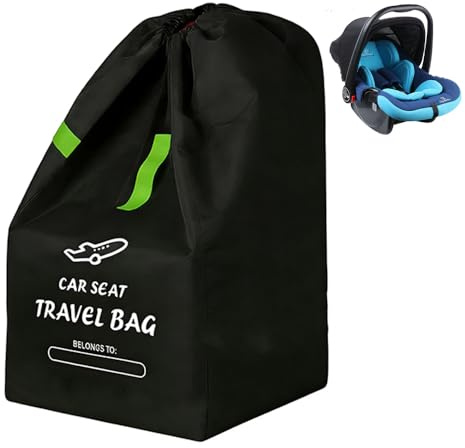 AXVRAV Transporttasche Kindersitz, Robuste Car Seat Travel Bag für Flugzeug & Gate Check, wasserdichte Schutzhülle mit Schultergurt Rucksackfunktion, Reisetasche für Babyschale Buggy & Autositz