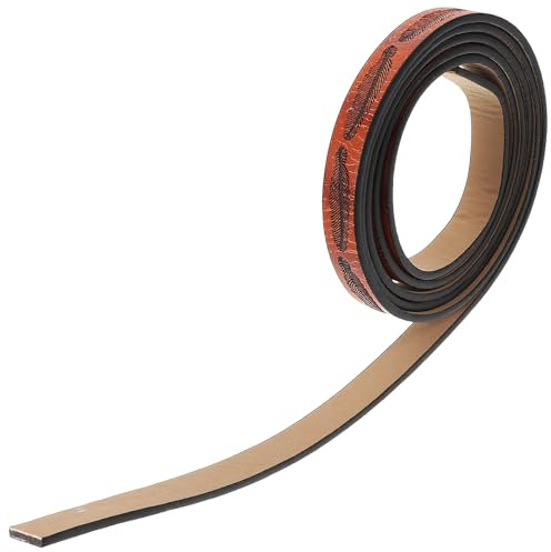 TOKIDNY Flaches Lederband aus Pu mit Federprägung für Selbstgemacht Lederarmband Herstellung Praktisches Bastelzubehör Lederriemen für Modeschmuck und Gürtel