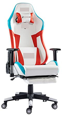 TVAFEDS Gaming chair Gaming Chair, White And Red Live Computer, Home Armchair, Office Swivel, PU Leather Gamer Ergonomic