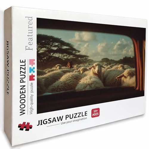Tier Holz Puzzles 156x105cm, Niedlich Jigsaw Puzzles 5000 Teile für Erwachsene Mit Box, EIN Herausforderndes Rätsel Game, Farbenfrohes Legespiel, Geschenk Teenager, für Alle Altersgruppen, B-3906