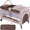 tectake® Cuna Bebe Plegable y Ajustable, Parque Infantil con Corralito y Bolsa de Transporte, Cama Infantil Portátil, Corral para Bebe - 132 x 75 x 104 cm Diseño Elefante Marrón