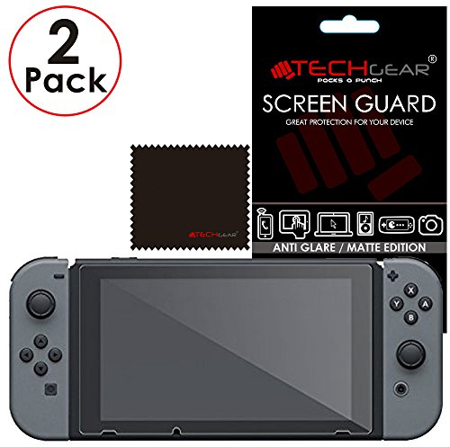 Switch Protection Écran Anti-Reflet Mat [Pack of 2] TECHGEAR Film de Protection Écran Anti Reflet/Mat Compatible avec Nintendo Switch