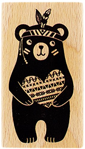 Florilèges Design fd216020 Stempel Holz Bär großem Herzen Holz Farbe Holz 7 x 4 x 2,5 cm