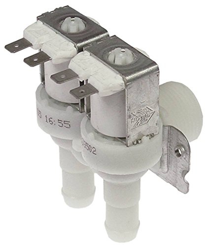 ELBI Magnetventil für Panicoupe Kunststoff 2-fach Eingang 3/4' Ausgang ø 11,5mm DN 10 gewinkelt 100% max. Temperatur 90°C 24V