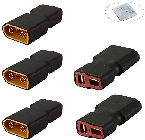 Boladge 5-Pack Deans T-Stecker Buchse auf XT60 Männlich Stecker Adapter für RC Auto Flugzeug Lipo Batterie ESC