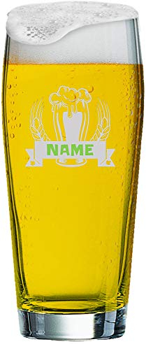 Anbobo Willi Becher 0,5 l mit individueller Gravur | Graviertes Willi Bierglas mit Namen nach Wunsch und Premium-Logo (Bier)