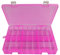Qualsen Storage Box with Compartments, 34 Grids Plastic Organiser Box with Lids,Bead Organizer Boxes with Adjustable Divider Craft Storage Box for Jewelry Beads Small Accessories(Pink)