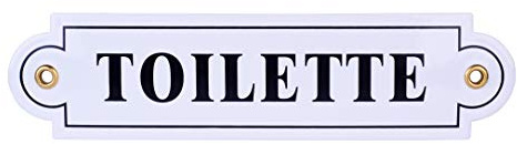 Emailschild Toilette 5x20 cm | WC wetterfest Türschild | Toiletten | Schild Emaille | Schule | Garage | Hotel | Carport | Firma