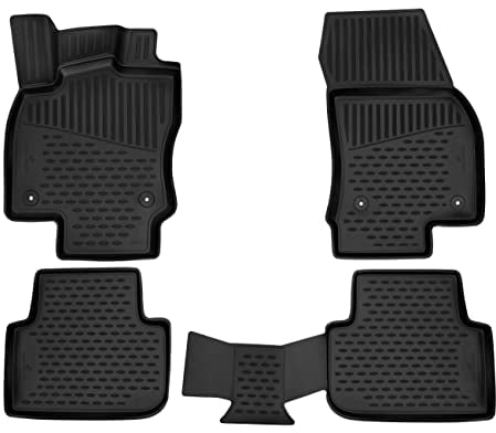 WALSER XTR Gummi Fussmatten Auto für VW Tiguan 2 (AD1, AX1) 01/2016-2023, 100% passgenaue Auto Fußmatten, robuste Universal Fußmatte Auto, Gummimatten Auto, Auto Fussmatten Gummi