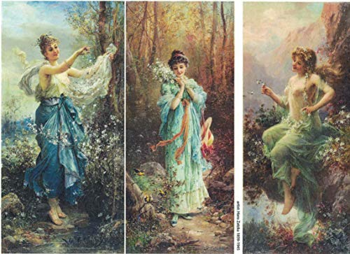Zita`s Creative Reispapier A3 - Nymphs 1. Motiv-Strohseide, Strohseidenpapier, Decoupage Papier