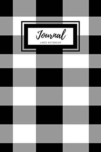 B & W Buffalo Plaid Notebook Journal. Medium 6x9 blank lined journal notebook. Paperback, matte finish, 120pages. Study Notes, Prayer, Travel, Gift.
