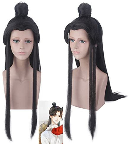 Tian Guan Ci Fu Xie Lian Cosplay Costume Robe Halloween Xielian Ensemble Complet Perruque + Chapeau Bambou Blanc Costumes Pour Adulte L Xie Lian Perruque 529