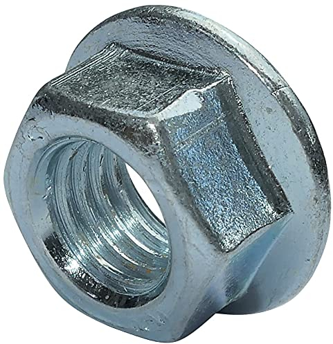 AERZETIX - C49645 - Satz von 100 Sechskantmuttern mit flansch sperrverzahnung bundmutter flanschmutter M10 Ø außen 20mm - aus kohlenstoffstahl - selbstsichernde sicherheitsmutter