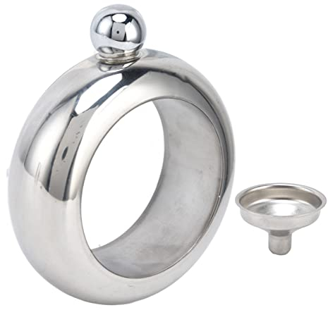 Petaca Secreta, Petaca de Acero Inoxidable Brazalete Brazalete Frascos de Vino Regalo para Llevar Bebidas con Embudo 100ml