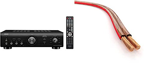 Denon PMA600NE HiFi Amplifier, Power Amplifier with Bluetooth, Phono Equalizer - Black & KabelDirekt - Pure Copper Stereo Audio Speaker Wire & Cable - Made in Germany - 2x2.5mm² - 15m
