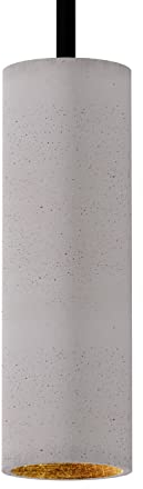Betoniq Pendelleuchte Beton modern mittel NARA20 außen grau innen gold - Industrial Design Betonlampe Hängelampe mit LED Glühbirne und Fassung GU10 - Hängeleuchten & Pendelleuchten in Betonoptik