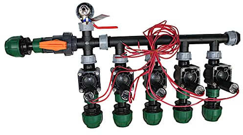Watermil Kopfstation, Verteiler für Bewässerung, Beregung mit Hunter Magnetventile PGV 100 MMB, Komplett vormontiert (5X Ausgang PE32)