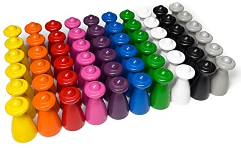 Spieltz große Menschen-Spielfiguren aus Holz, Personen mit Hut groß, Höhe 4 cm (20/40 mm), für Brettspiele. Made in Germany (10 Farben, 60 Figuren)