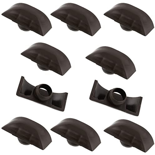 AERZETIX - C65135 - Set di 10 tappi di drenaggio/protezione tempesta con 1 clip 29x12mm per telaio finestre - ugello/cappuccio - in plastica - foro Ø10mm - fissaggio acqua - colore marrone