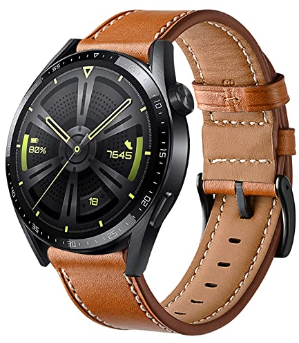 Cinturino in pelle Huawei Watch GT 3 Pro, Huawei Watch GT 3 46mm, Cinturino da 22mm per Huawei Watch GT 2 46mm, Huawei Watch GT2 Pro/GT2e, Huawei Watch GT Fashion, Sport, Active, Elegant, Classic