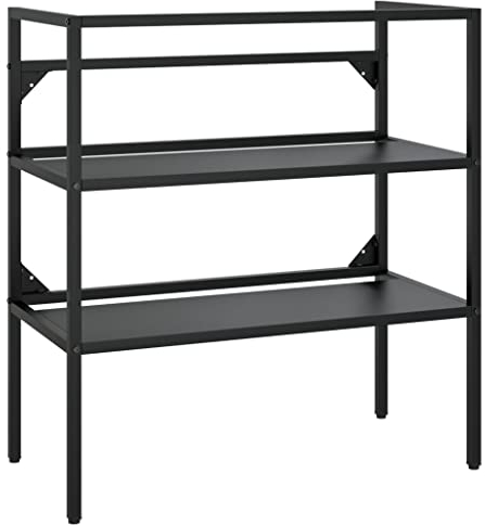 vidaXL Badezimmer Waschtischgestell Waschbeckenunterschrank Unterschrank Badschrank Badregal Waschtisch Badmöbel Schwarz 79x38x83cm Eisen