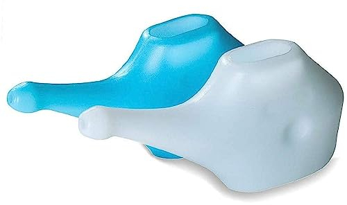 Leichter Neti Topf | handlich, kompakt und reisefreundlich (1 blau & 1 weiß) (2 Stück)