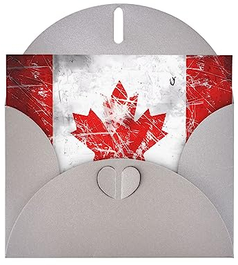 Grußkarte mit Kanada-Flagge, hochwertiges Perlenpapier, 10,2 x 15,2 cm, für Geburtstagskarte, Party-Einladungskarte
