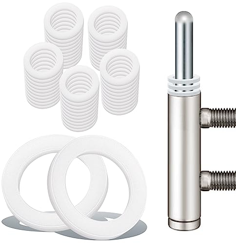 50 Pcs Rondelles Pour Gonds de Porte Cache Paumelles Entretoise Plastique 10,2 mm X 15 mm Bague Paumelle Rondelle Nylon Plate Gond pour Portail Exterieur Cache Gond Porte, 1mm 50Pcs(Blanc)
