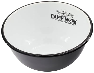 CAMPWERK Emaille Schale Ø 15cm, Campingschale, Campingschüssel, feuerfestes & robustes Essgeschirr, Campinggeschirr, Hochwertiges Design