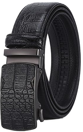 ZacLAy 3,5cm Business Herrengürtel Schwarz Braun Lässiges Krokodilmuster Legierung Automatische Schnalle Anzug Hosengürtel