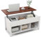 COSTWAY Lift Up Top Coffee Table, Wooden Lifting Cocktail Center Table with Hidden Compartment & 3 Open Storage Cubes, Rectangular Accent Sofa Side Tea Table for Living Room (White)