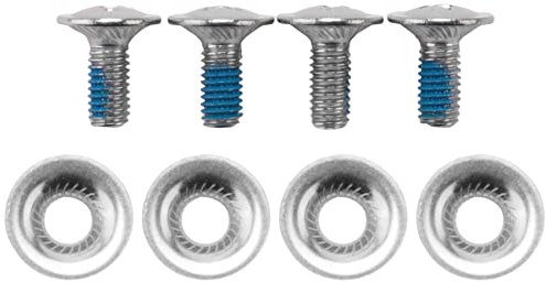 Tyuooker Snowboard Binding Screw Set: 8 Pieces (4 Screws, 4 Washers) - Silver&Blue Stainless Steel