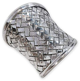 Fly Style Breiter Damen Ring aus 925 Sterling Silber - Geflochten Antik Vintage Design - Exklusive Ringe - Frauen Schmuck, Ring Grösse:22.0 mm