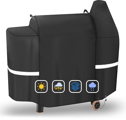 Grill Cover for Pit Boss Pro Series 850, 820 Wood Pellet Grill, 600D Heavy Duty Smoker Cover for 820D/ 820FB/ 820D3/ 820SC/ 820XL/ Z Grill 700 Series, All Weather Protection Waterproof BBQ Grill Cover