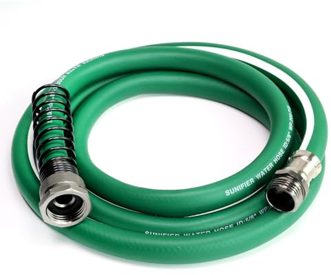 Sunifier Kurzer Gartenschlauch, 1,8 m – Hybird Wasserschlauchvorfach – kleine Schlauchverlängerung, robuste Schlauchverlängerung für Rasenbewässerung, Autowäsche – Burst 500 Psi (grün, 1,8 m)