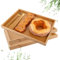 SHUESS Set di 3 vassoi rettangolari in bambù, 37 x 26 x 2,5 cm, vassoi da portata in legno per servire alimenti, grande vassoio da portata per colazione, tè, caffè, mangiare