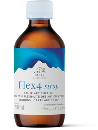 Flex4 Sirop - Complément Alimentaire Pour le Confort Articulaire - Formule à Boire à Base de Plantes - Ingrédients d'Origine Naturelle - Fabriqué en France - 250 ml