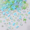 400PCS Multi Shapes 3D Resin Nail Art Charms - Flower, Bow, Bear, Moon, Heart Nail Rhinestones for DIY Crafts & Jewelry Accessories (Blue)