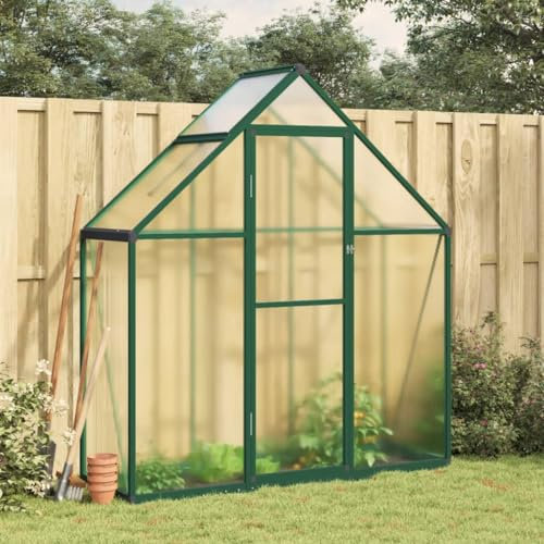 Gecheer Telaio Serra con Base,Serra da Giardino in Policarbonato,Telaio per Serra,Serra da Giardino con Telaio in Alluminio,Mini Serra,Serra per Orto,Serra da Balcone,Verde 169x58x195 cm