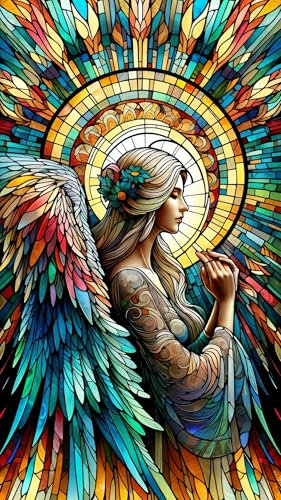 ARTGOTO Diamond Painting Carré Adulte Grand Format,Peinture Diamant XXL 40x70cm Ange B,Broderie Diamant Painting Kit Complet Adulte Grand Format,Grande Taille Pour la Décoration