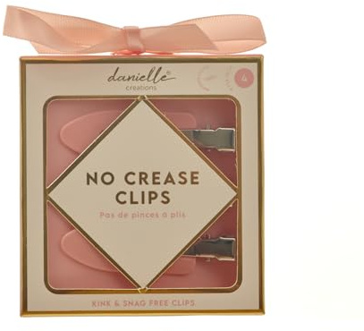 Danielle Creations Pink No Crease Hair Clips Set of 4 Protect Hair From Creases & Kinks Whilst Styling