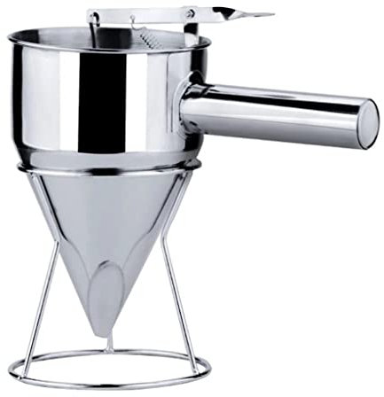 Trichterspender aus Edelstahl mit Gestell für Cupcakes, Pfannkuchen, Teig, Oktopus, Fischbällchen, Heim, Küche, Backwerkzeuge