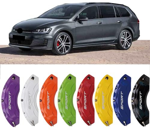 4pc Brake Caliper Covers Compatible Front Rear for VOLKSWAGEN GOLF Accessories (Red)