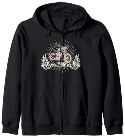 Full Throttle Chopper Bike Zip Hoodie